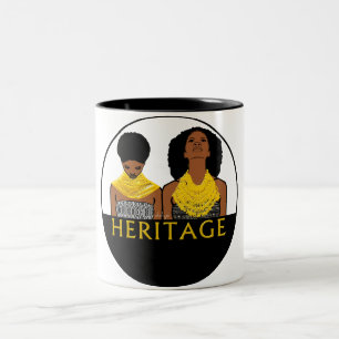 Caneca De Café Em Dois Tons Mulheres africanas com colares tribais