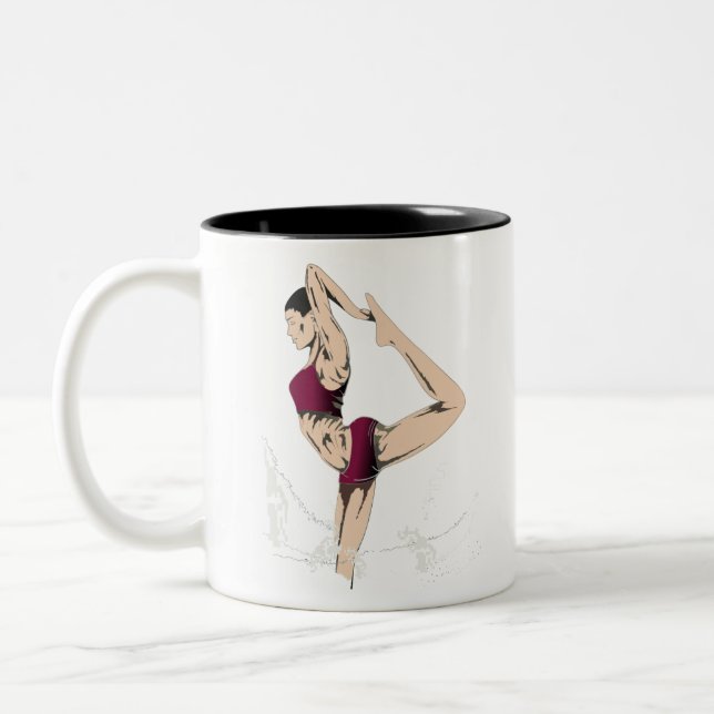 Caneca De Café Em Dois Tons Mulheres Fazendo Yoga (Esquerda)