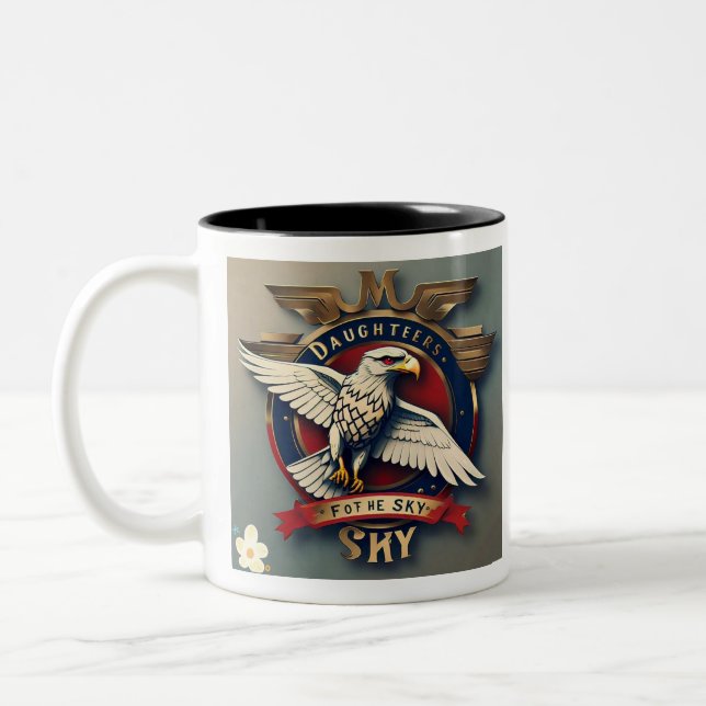 Caneca De Café Em Dois Tons "Mulheres Líderes da Aviação" (Esquerda)