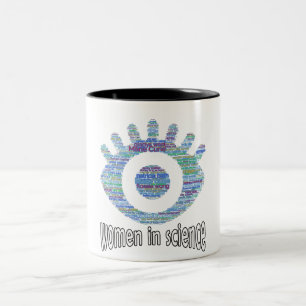 Caneca De Café Em Dois Tons Mulheres Na Ciência Meninas Olham Design