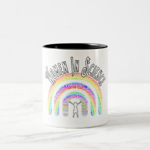 Caneca De Café Em Dois Tons Mulheres no Rainbow Word Fill Design