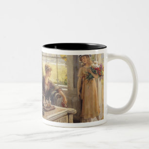 Caneca De Café Em Dois Tons Mulheres que tomam o chá