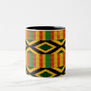 Caneca De Café Em Dois Tons Multi design africano do impressão do teste padr