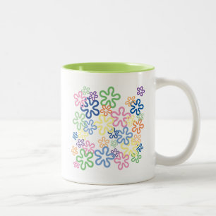 Caneca De Café Em Dois Tons Multiflores femininas 70s Mug
