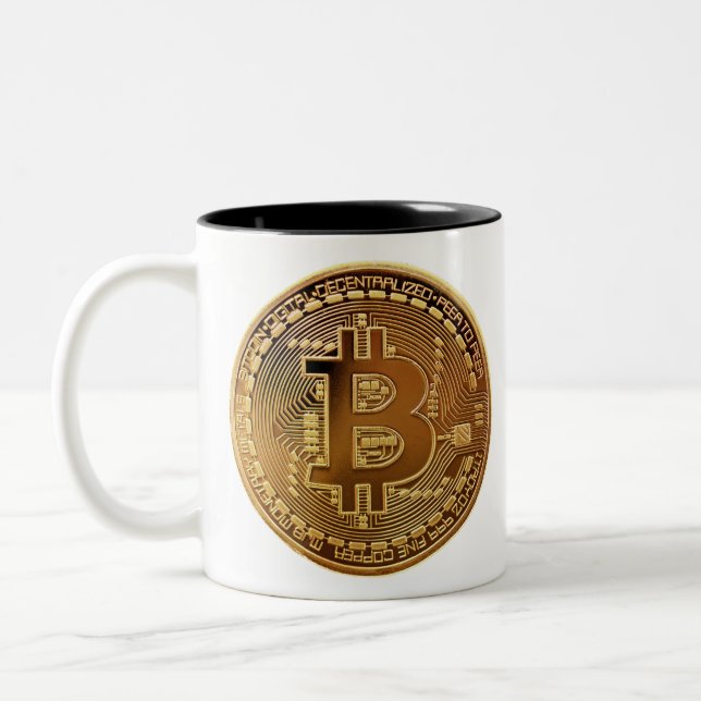 Caneca De Café Em Dois Tons multimilionário do bitcoin (Esquerda)