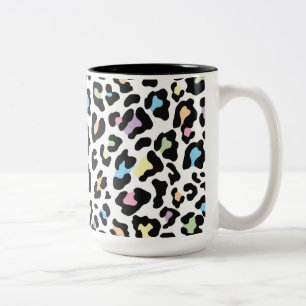 Caneca De Café Em Dois Tons Múltiplas Cores de Impressão do Leopardo