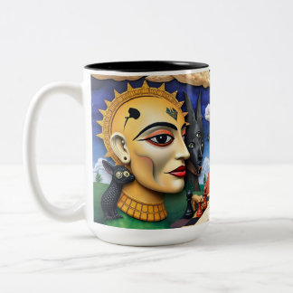 Caneca De Café Em Dois Tons Mundo Surreal de Ulysses