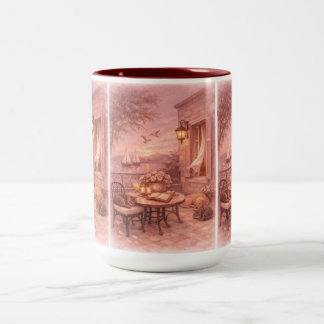 Caneca De Café Em Dois Tons Murmurios de Sage  Vida Marinha Antiga