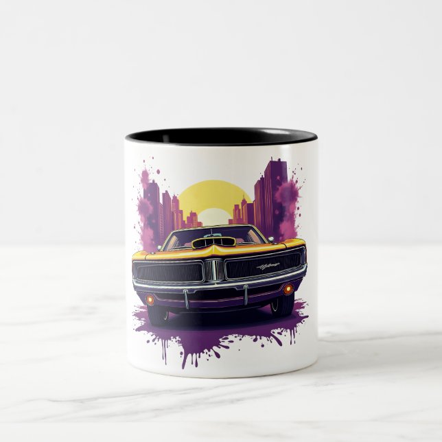 Caneca De Café Em Dois Tons Muscle Car Graffiti Mug (Centro)