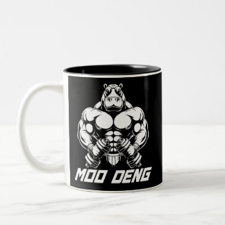 Caneca De Café Em Dois Tons Músculo Hippo Moo Deng