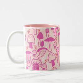 Caneca De Café Em Dois Tons Mushroom Mangenta Rosa