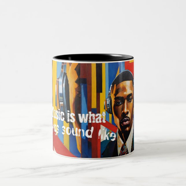 Caneca De Café Em Dois Tons Music is What Feelings Sound Like (Centro)