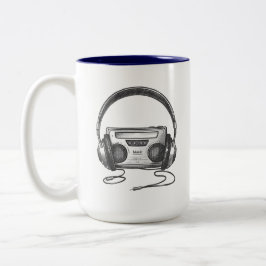 Caneca De Café Em Dois Tons Music Mug