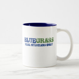 Caneca De Café Em Dois Tons Música Bluegrass Músicos reais apenas texto duro