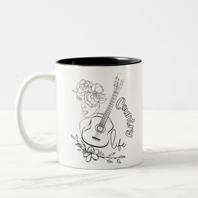 Caneca De Café Em Dois Tons Música country (Esquerda)