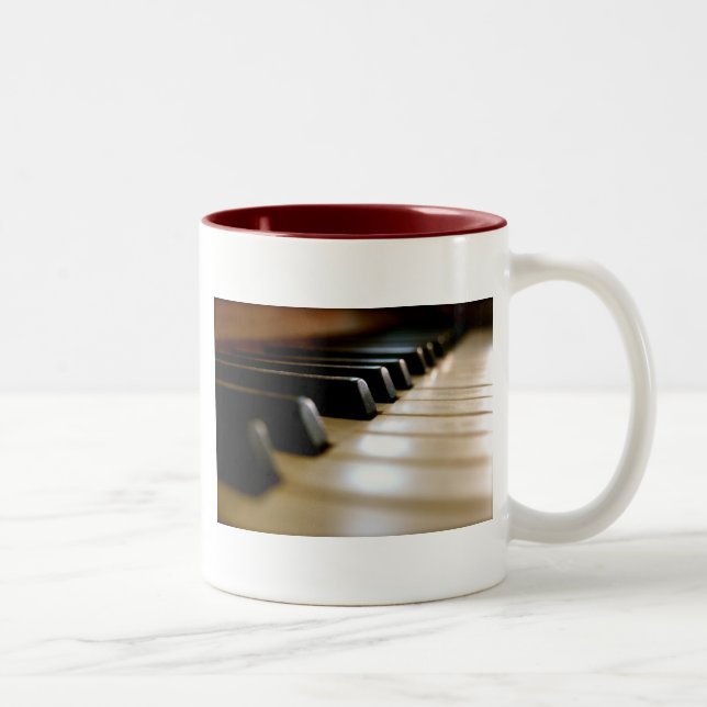 Caneca De Café Em Dois Tons Música de teclado na moda (Direita)