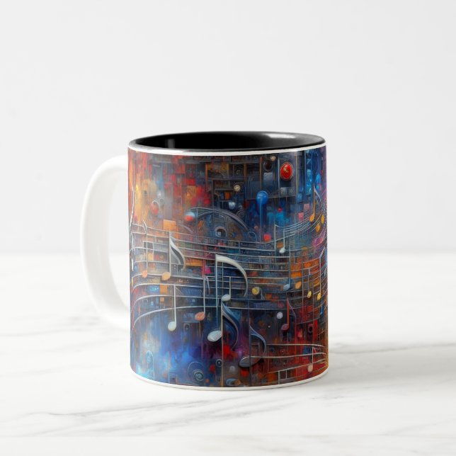 CANECA DE CAFÉ EM DOIS TONS MÚSICA E COR (Frente Esquerda)
