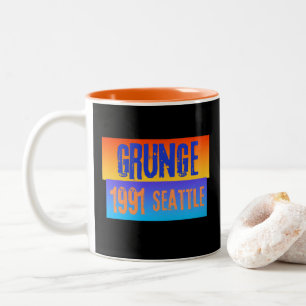 Caneca De Café Em Dois Tons Música Grunge 1991 Seattle