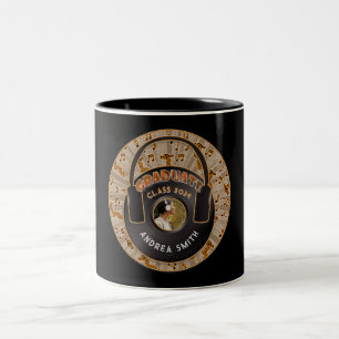 Caneca De Café Em Dois Tons Música Moderna Arte Retroativa Adicionar Foto de F