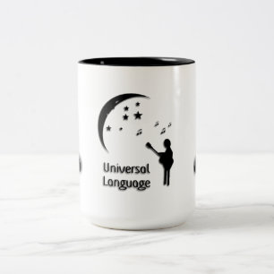 Caneca De Café Em Dois Tons Música o Mug da Língua Universal