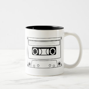 Caneca De Café Em Dois Tons Música retrorativa de fita magnética