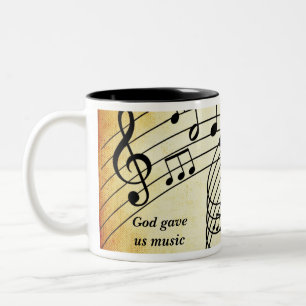 Caneca De Café Em Dois Tons Música sem palavras