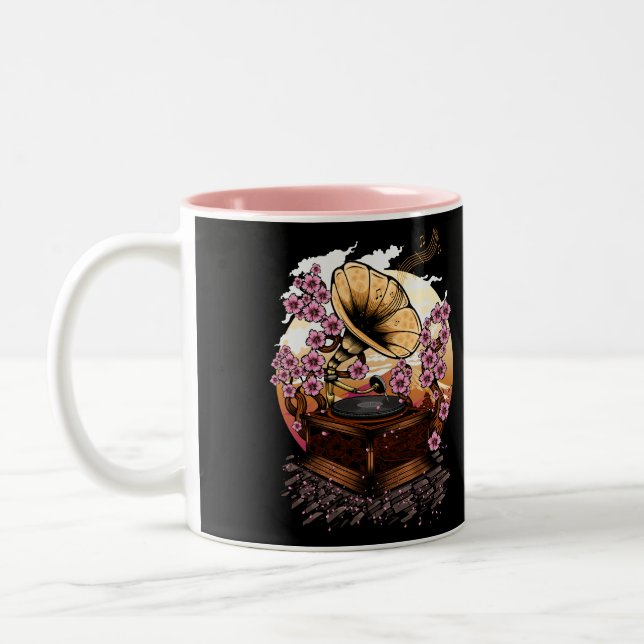Caneca De Café Em Dois Tons Musical de Cherry Blossom (Esquerda)