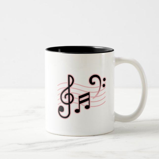 Caneca De Café Em Dois Tons Musical Note Mug (Direita)