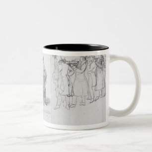 Caneca De Café Em Dois Tons Músicos da rua de Londres, c.1820-30