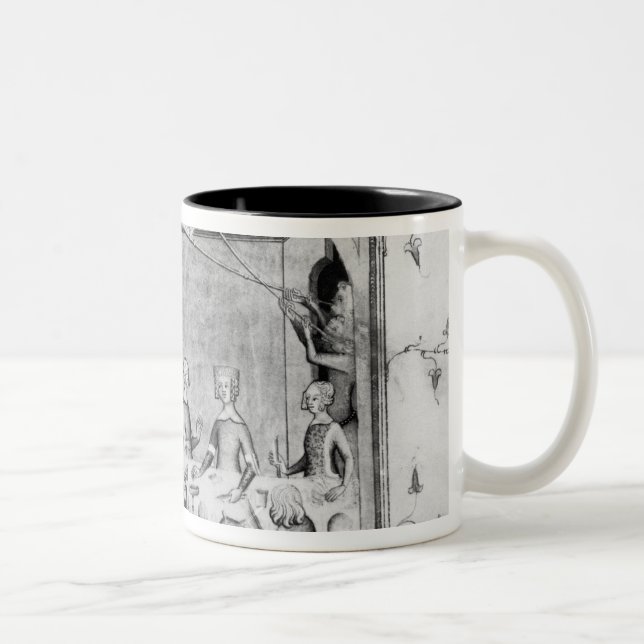 Caneca De Café Em Dois Tons Músicos divertidos em um banquete (Direita)