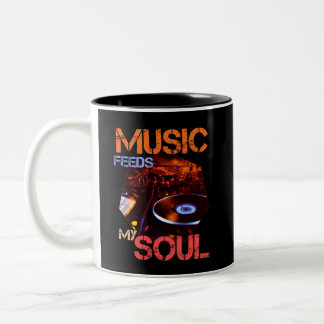 Caneca De Café Em Dois Tons Musik bewegt meine Seele DJ Orange Lila T-Shirt
