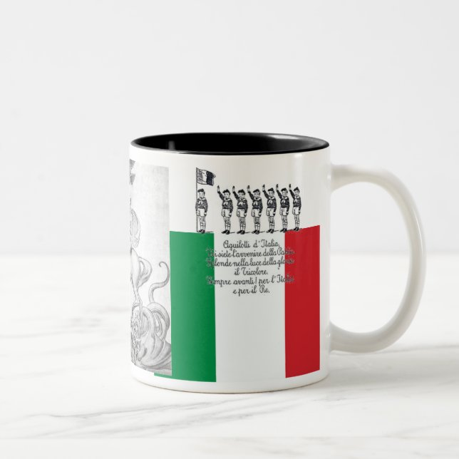 Caneca De Café Em Dois Tons Mussolini Duce Lotta Studentesca (Direita)