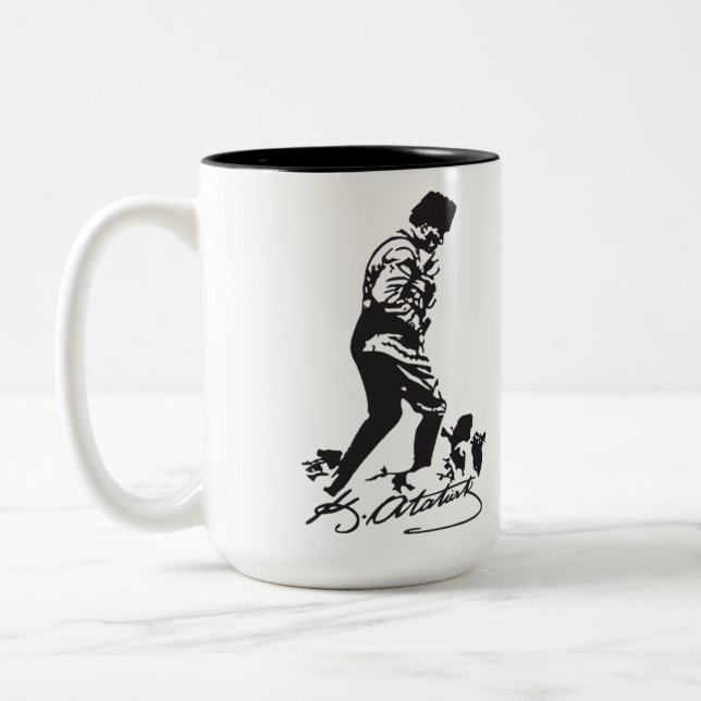 Caneca De Café Em Dois Tons Mustafa Kemal Ataturk (Esquerda)