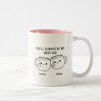 Caneca De Café Em Dois Tons "My Best-Tea" Cute Personalized Best Friend Mug 