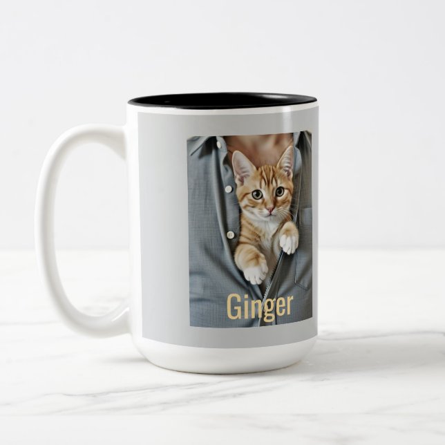 Caneca De Café Em Dois Tons My Purr-fect Cat Dad,  (Esquerda)