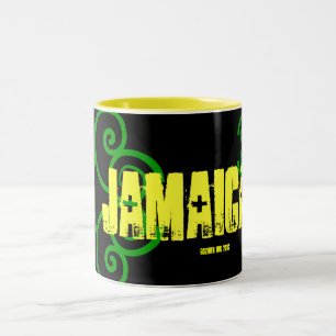 Caneca De Café Em Dois Tons "My Trip to JAMAICA 2010" Jamaican Celtic Flag
