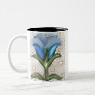 Caneca De Café Em Dois Tons Mystic Blue Bloom - Growing Flower