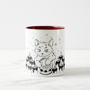 Caneca De Café Em Dois Tons Mystic Gatinho Mug