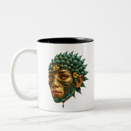 Caneca De Café Em Dois Tons Mystical Guardian Vision - Fantasy Graphic Art