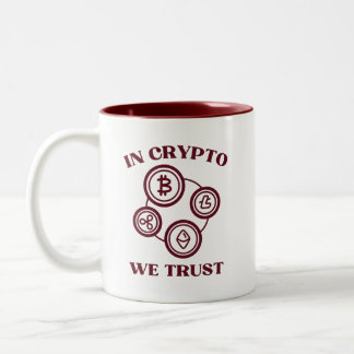 Caneca De Café Em Dois Tons Na Crypto, Confiamos Em Mug