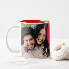 Caneca De Café Em Dois Tons na foto do costume do amor