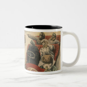 Caneca De Café Em Dois Tons Na história grande de Palais da locomoção