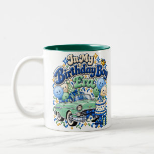 Caneca De Café Em Dois Tons Na Minha Era de Garoto de Aniversário Retro Vintag