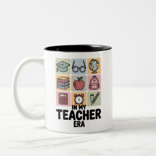 Caneca De Café Em Dois Tons Na Minha Era de Professora Vida de Professora de J