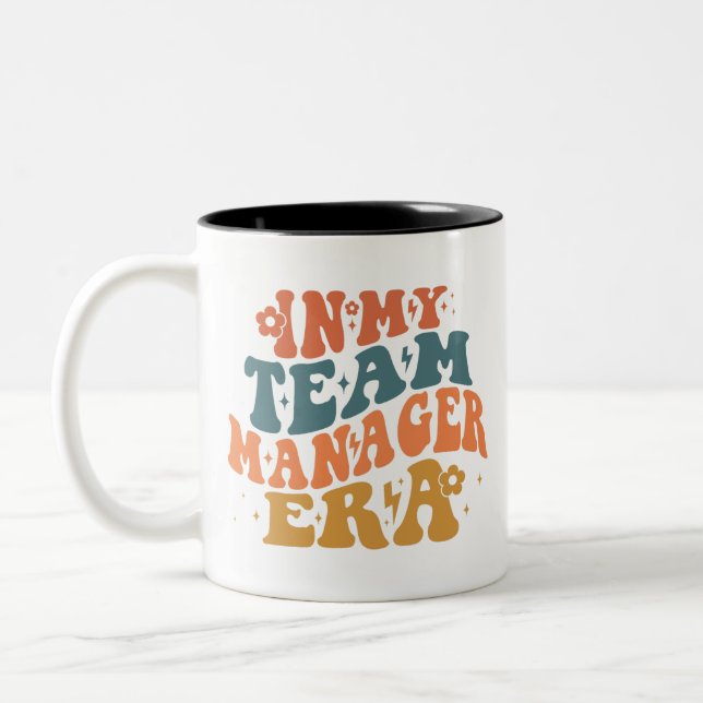 Caneca De Café Em Dois Tons Na minha era do gerente de equipe (Esquerda)