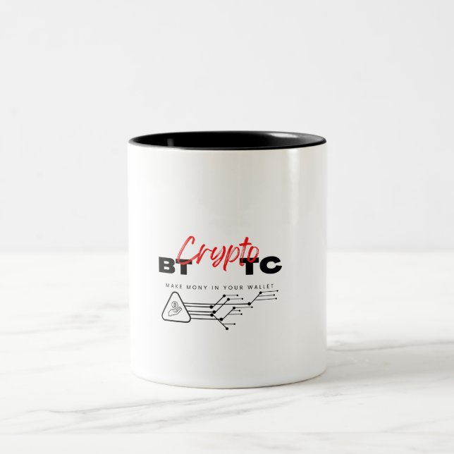 Caneca De Café Em Dois Tons Na moda Bitmoney e Cryptocurrency Coffee Cup (Centro)