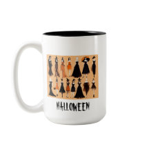Na moda de Moda Halloween Vestir Ilustração Mug