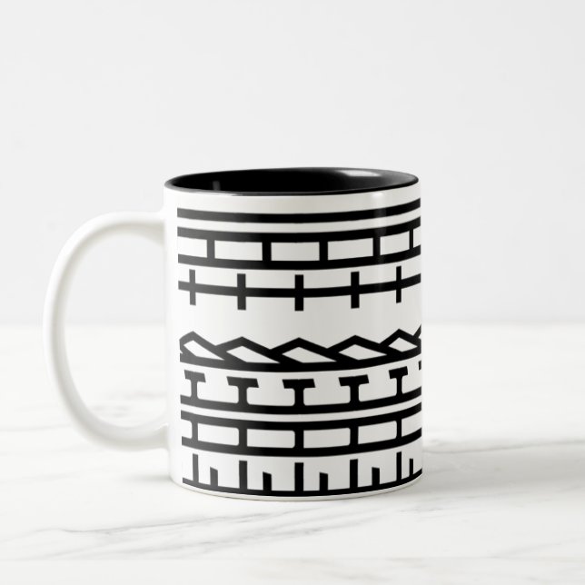 Caneca De Café Em Dois Tons Na moda Patternamente - Geométrico Contemporâneo (Esquerda)