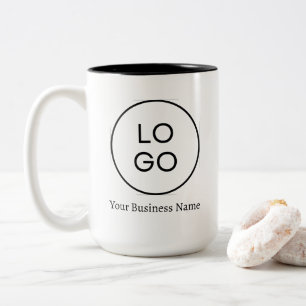 Caneca De Café Em Dois Tons Na moda simples
