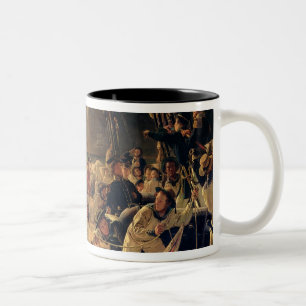 Caneca De Café Em Dois Tons Na plataforma durante uma batalha de mar, 1855